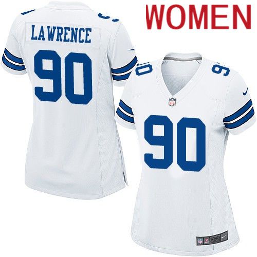 Women Dallas Cowboys #90 Demarcus Lawrence Nike White Team Game NFL Jersey